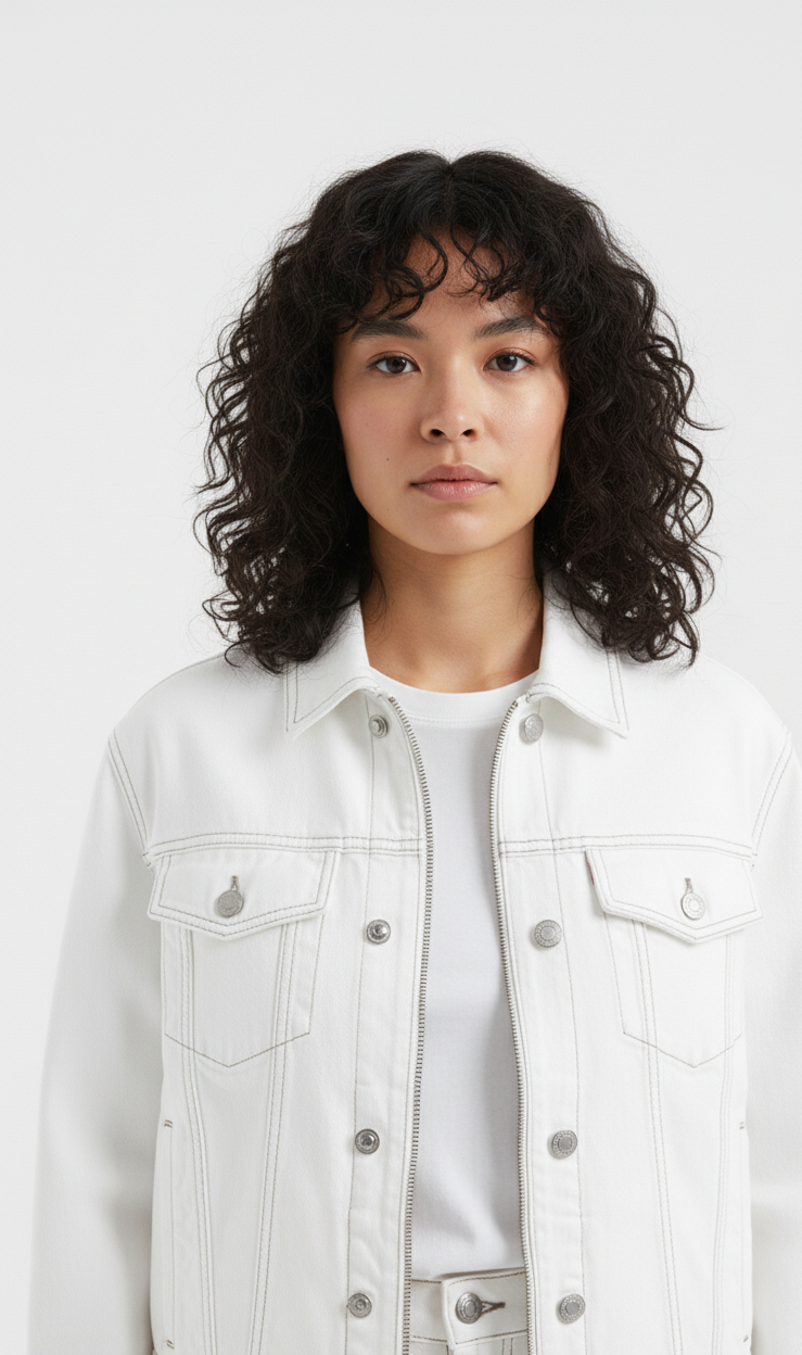Embroidered White Denim Set